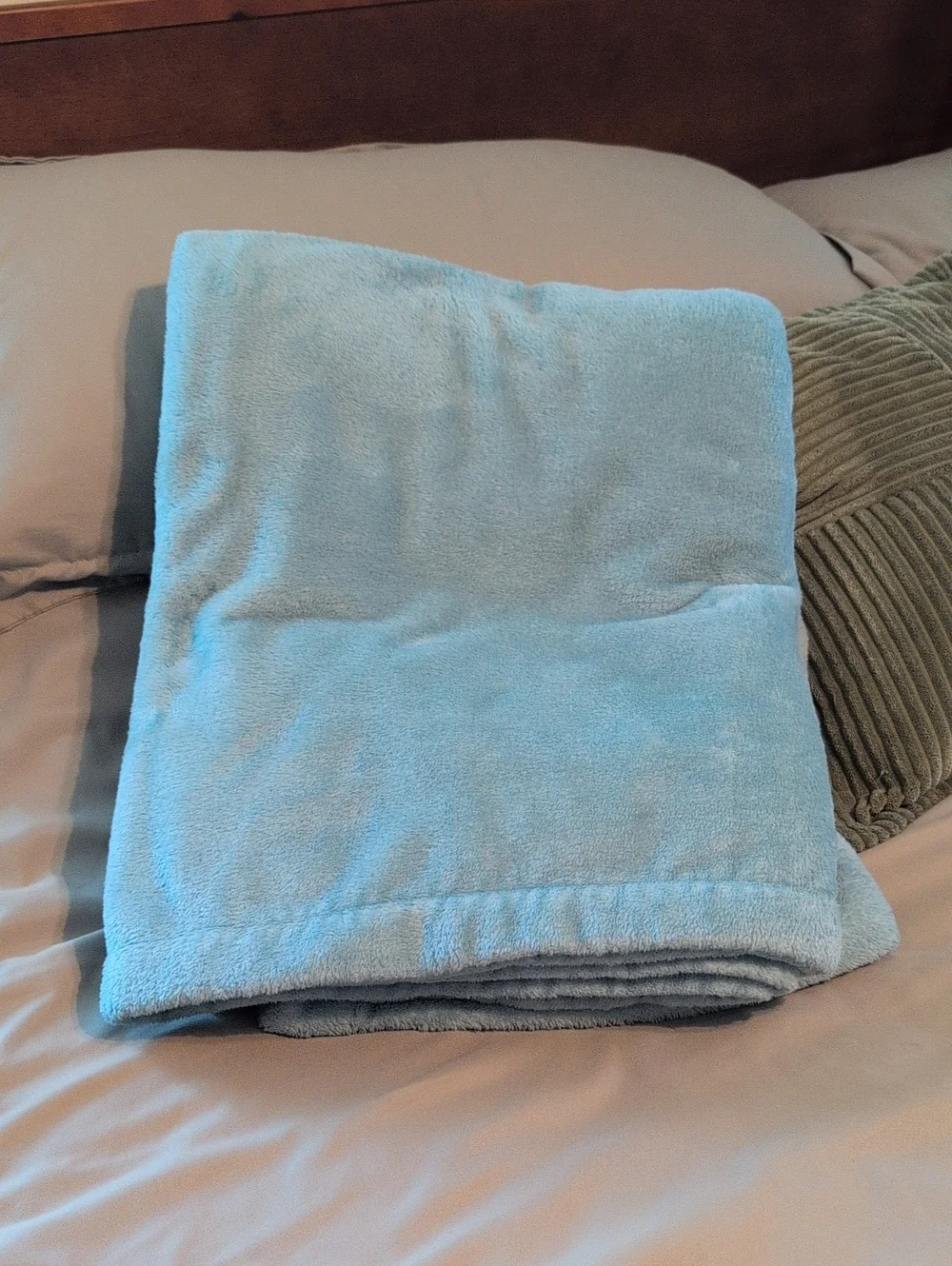 Berkshire Light Blue Plush Throw Blanket - Soft Cozy Layer